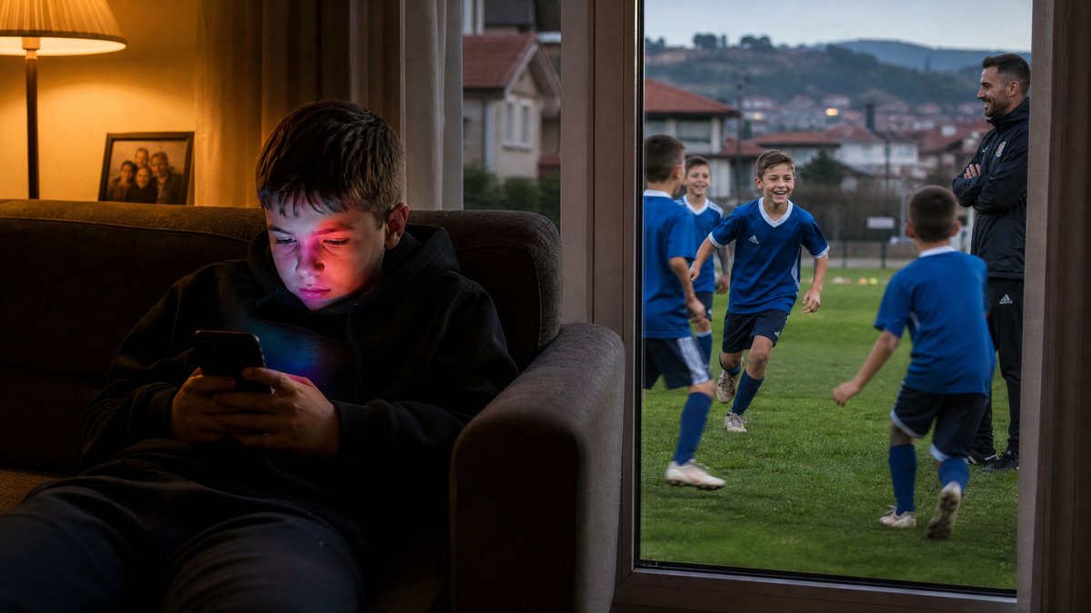 Kontrast između djeteta na TikToku i djece koja se raduju sportu na terenu - motivacija djece za sport