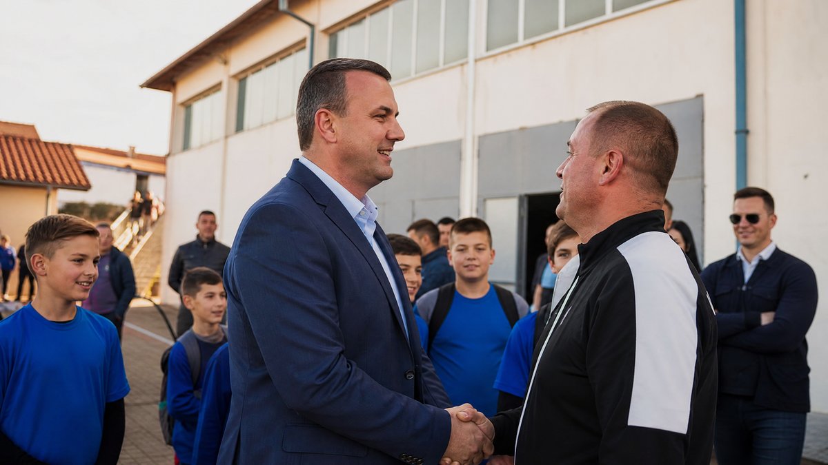 Lokalni zvanicnik i predsjednik sportskog kluba potpisuju partnerstvo - sportski klub i lokalna zajednica